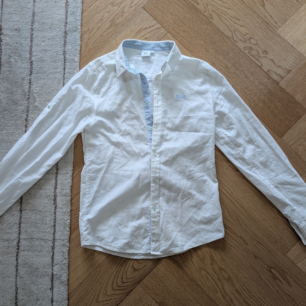 White Kids Button-Up Shirt - Boss